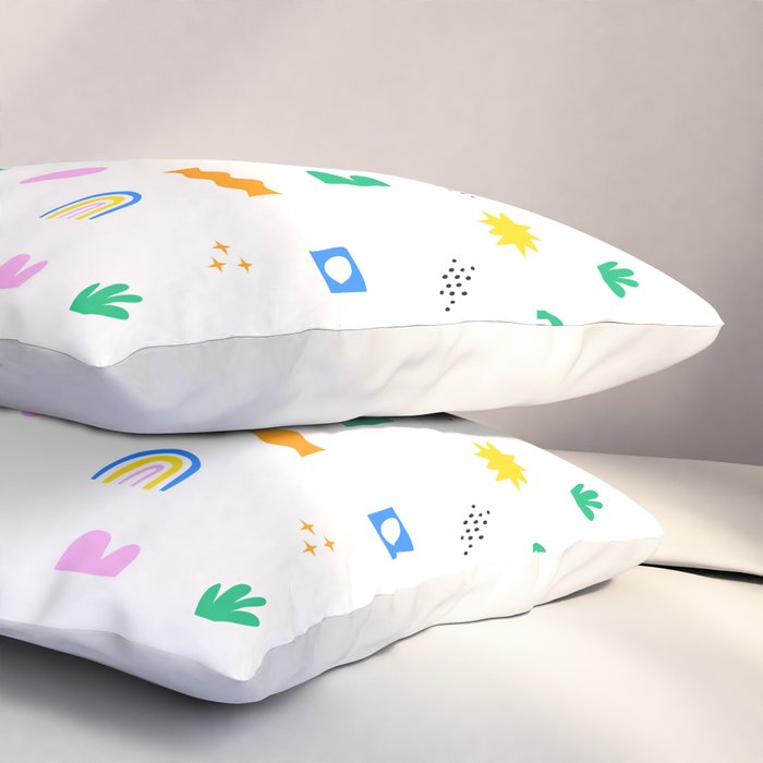 Fun colorful abstract summer shape pattern Pillow Sham Gallery Image 3