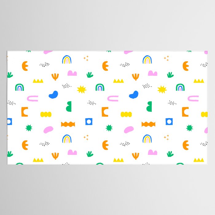 Fun colorful abstract summer shape pattern Tablecloth Gallery Image 2