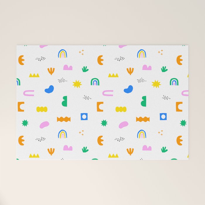 Fun colorful abstract summer shape pattern Welcome Mat Gallery Image 1