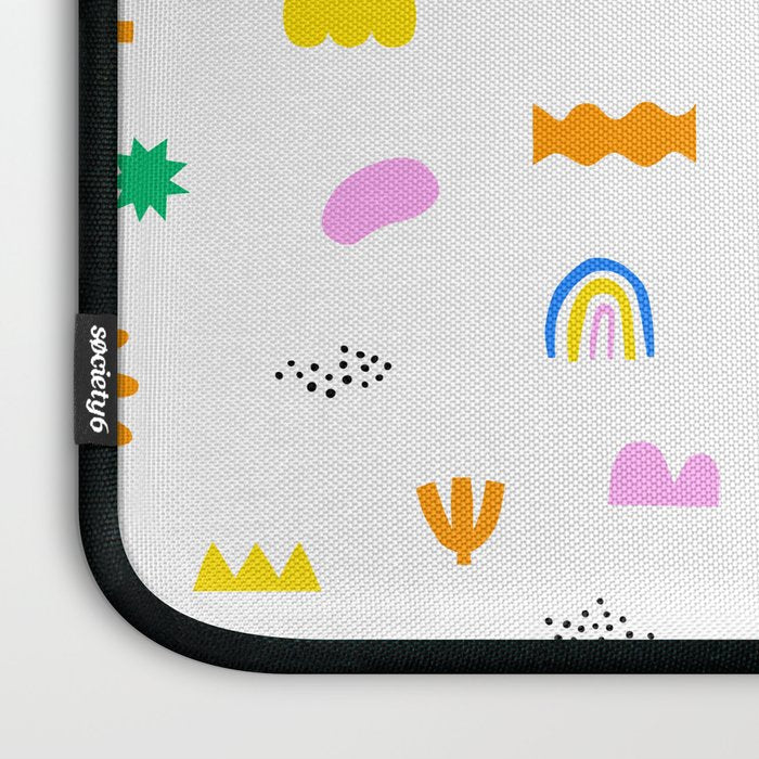 Fun colorful abstract summer shape pattern Laptop Sleeve Gallery Image 3