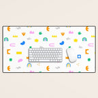 Fun colorful abstract summer shape pattern Desk Mat Gallery Image 1