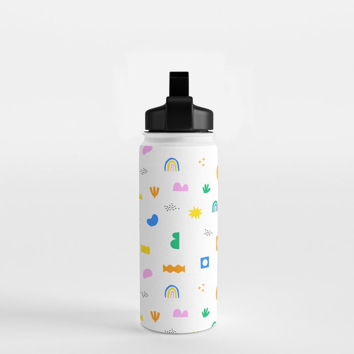 Fun colorful abstract summer shape pattern Water Bottle Gallery Image 2