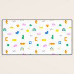Fun colorful abstract summer shape pattern Desk Mat Gallery Image 3