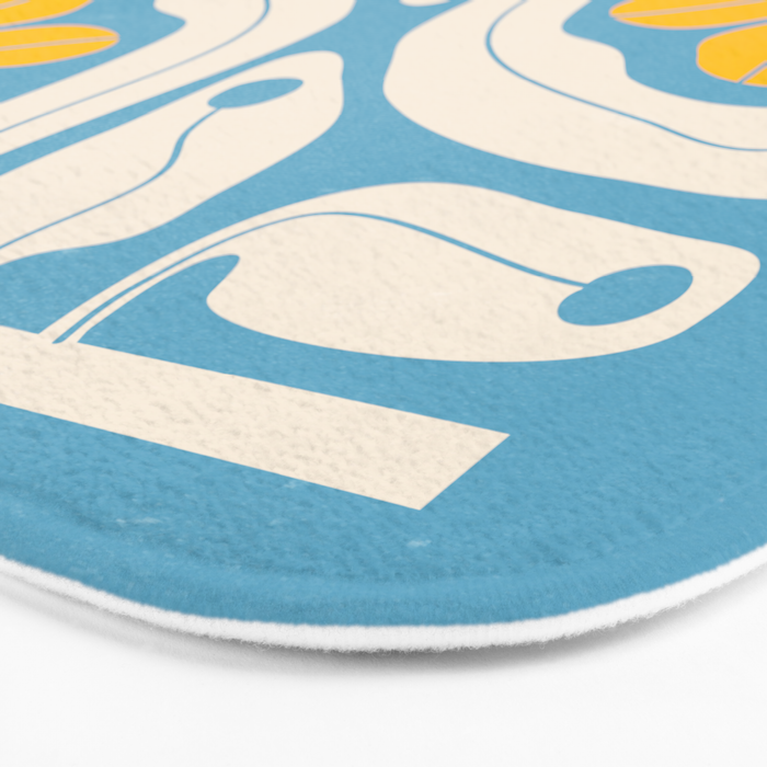 Iceberg & Golden Poppy: Les Fleurs | Flower Market Color Series 03 Bath Mat Gallery Image 3