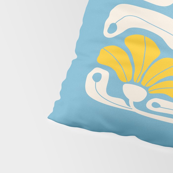 Iceberg & Golden Poppy: Les Fleurs | Flower Market Color Series 03 Pillow Sham Gallery Image 4