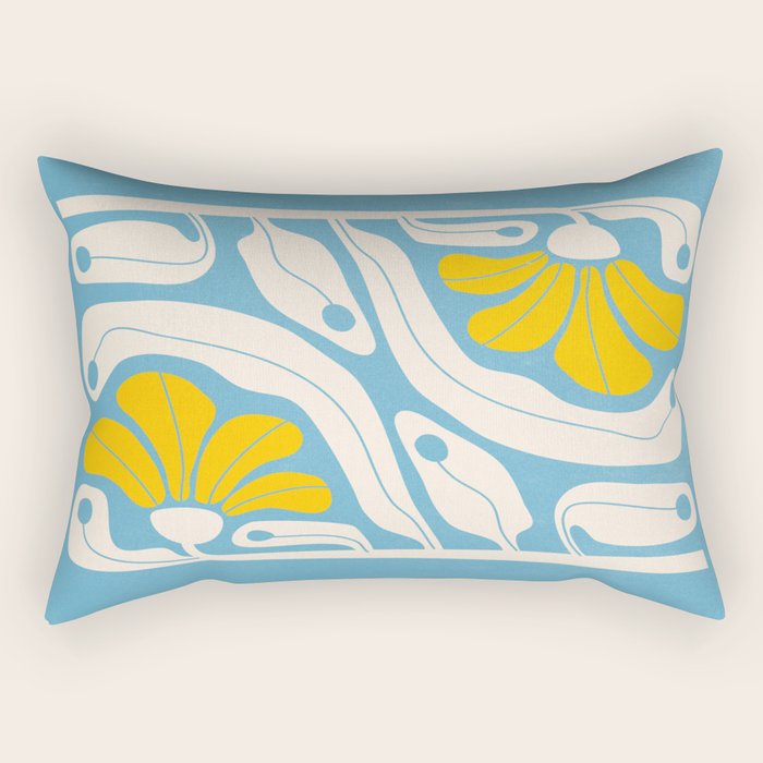 Iceberg & Golden Poppy: Les Fleurs | Flower Market Color Series 03 Rectangular Pillow Gallery Image 2