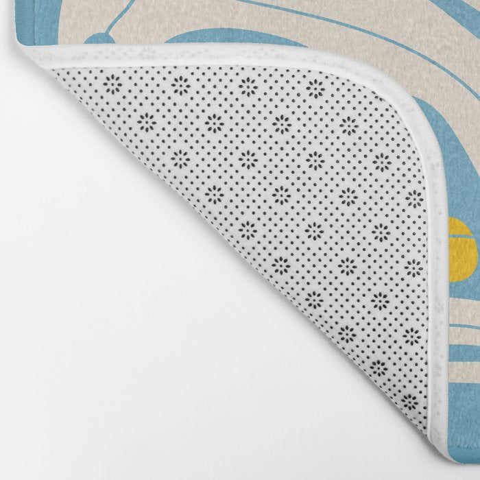Iceberg & Golden Poppy: Les Fleurs | Flower Market Color Series 03 Bath Mat Gallery Image 2