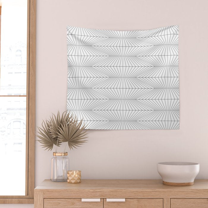 Geometric Angular Lines Pattern XIII Wall Tapestry Gallery Image 2