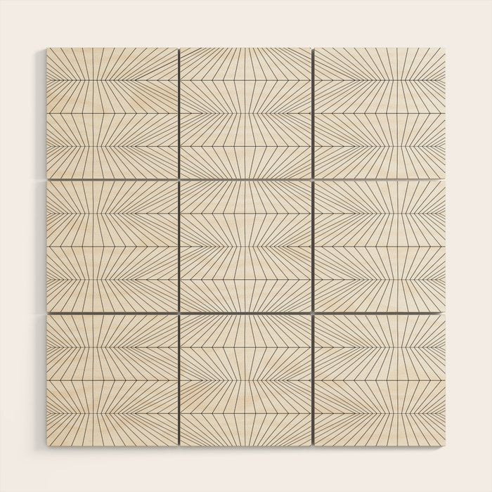 Geometric Angular Lines Pattern XIII Wood Wall Art Gallery Image 1