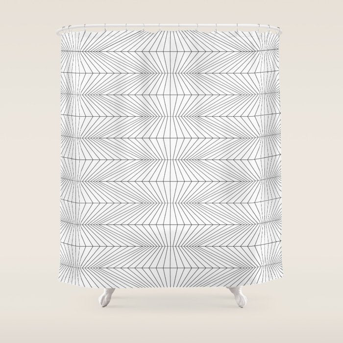 Geometric Angular Lines Pattern XIII Shower Curtain Gallery Image 1