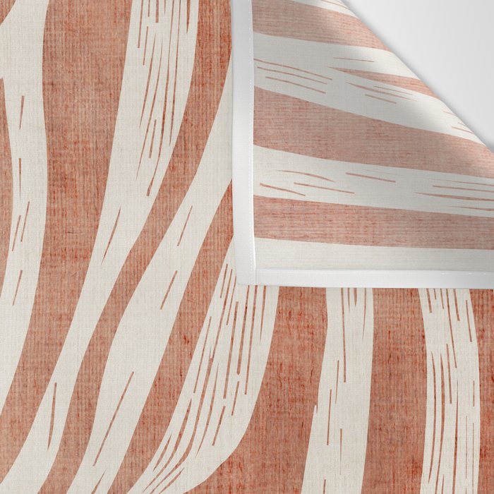 Terracotta Abstract Leaves Modern Design Wall Tapestry Gallery Image 3