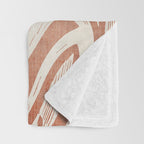 Terracotta Abstract Leaves Modern Design Throw Blanket Gallery Image 3