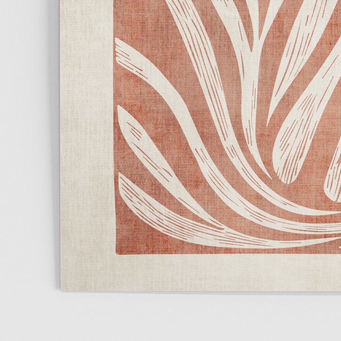 Terracotta Abstract Leaves Modern Design Poster Gallery Image 3