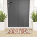 Terracotta Abstract Leaves Modern Design Welcome Mat Gallery Image 3