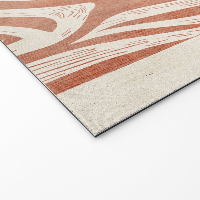Terracotta Abstract Leaves Modern Design Welcome Mat Gallery Image 2