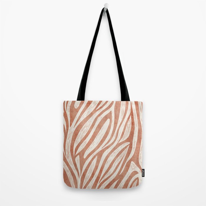 Terracotta Abstract Leaves Modern Design Tote Bag Gallery Image 2