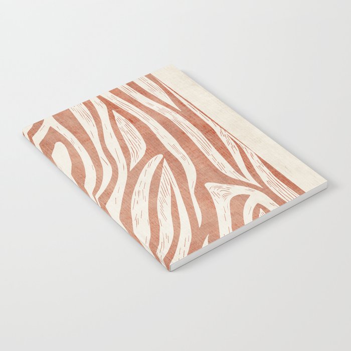 Terracotta Abstract Leaves Modern Design Notebook Gallery Image 1