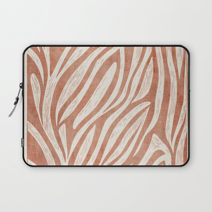 Terracotta Abstract Leaves Modern Design Laptop Sleeve Gallery Image 1