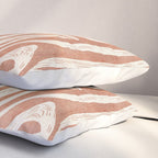 Terracotta Abstract Leaves Modern Design Pillow Sham Gallery Image 3