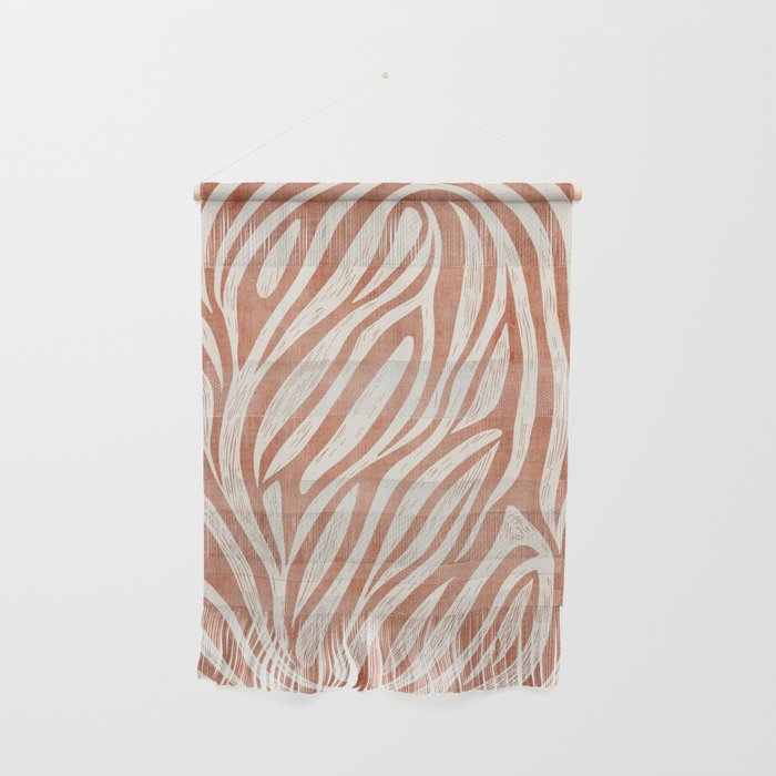 Terracotta Abstract Leaves Modern Design Wall Hanging Gallery Image 1