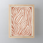 Terracotta Abstract Leaves Modern Design Mini Art Print Gallery Image 1