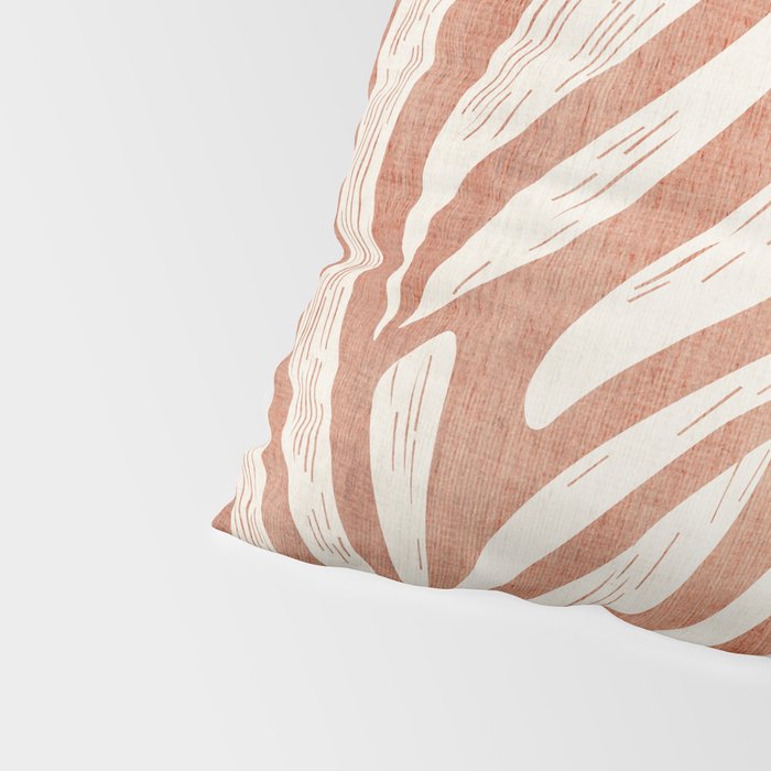 Terracotta Abstract Leaves Modern Design Pillow Sham Gallery Image 4