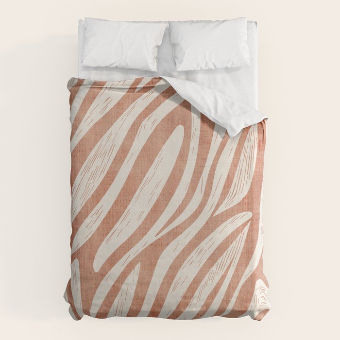 Terracotta Abstract Leaves Modern Design Duvet Cover Gallery Image 6