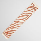 Terracotta Abstract Leaves Modern Design Table Runner Gallery Image 3