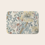 William Morris Enchanted Golden Lily Cream Blue Floral Bath Mat Gallery Image 1