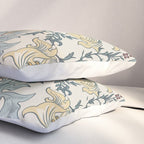 William Morris Enchanted Golden Lily Cream Blue Floral Pillow Sham Gallery Image 3