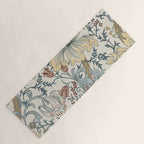 William Morris Enchanted Golden Lily Cream Blue Floral Yoga Mat Gallery Image 1