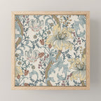 William Morris Enchanted Golden Lily Cream Blue Floral Mini Art Print Gallery Image 1