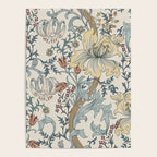 William Morris Enchanted Golden Lily Cream Blue Floral Poster Gallery Image 4