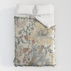 William Morris Enchanted Golden Lily Cream Blue Floral Comforter Gallery Image 6