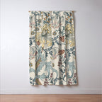 William Morris Enchanted Golden Lily Cream Blue Floral Window Curtain Gallery Image 3