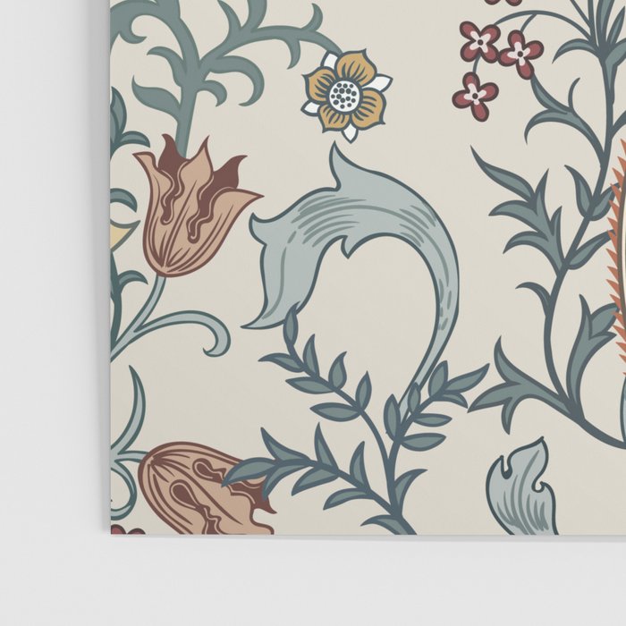 William Morris Enchanted Golden Lily Cream Blue Floral Poster Gallery Image 3