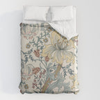 William Morris Enchanted Golden Lily Cream Blue Floral Duvet Cover Gallery Image 6