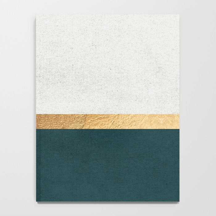 Deep Green, Gold and White Color Block Notebook Gallery Image 4