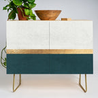 Deep Green, Gold and White Color Block Credenza Gallery Image 1