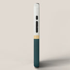 Deep Green, Gold and White Color Block iPhone Case Gallery Image 2