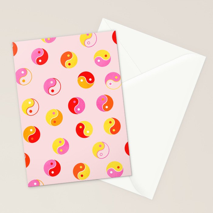 Ying Yang Bright Pattern Stationery Card Gallery Image 2