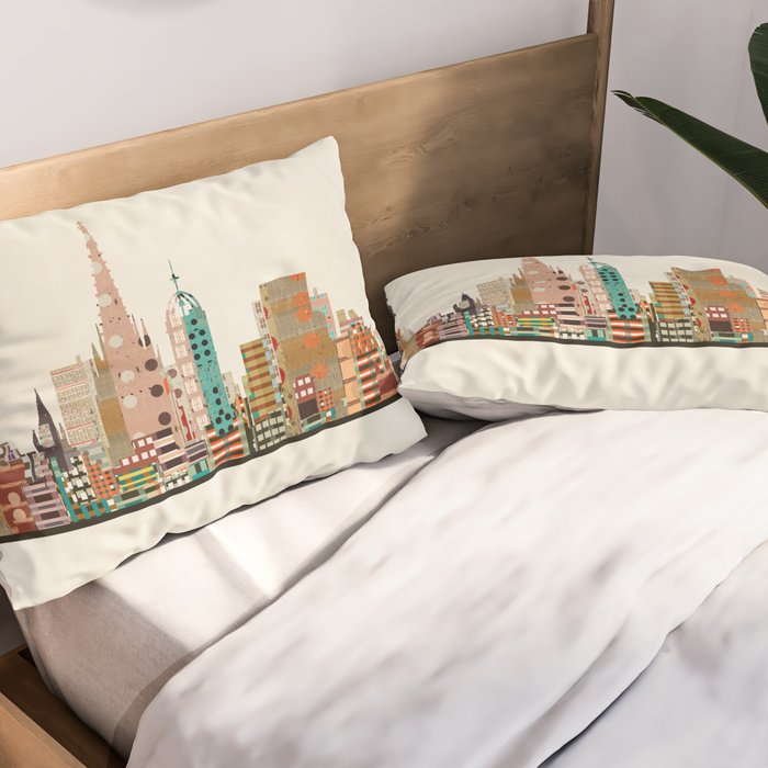 barcelona skyline Pillow Sham Gallery Image 2