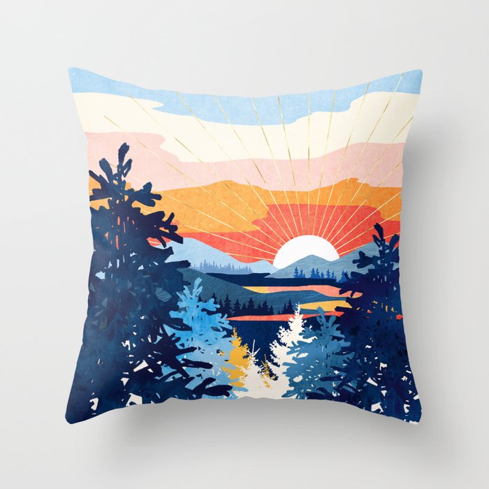 Sunset Lake Throw Pillow Gallery Image 6