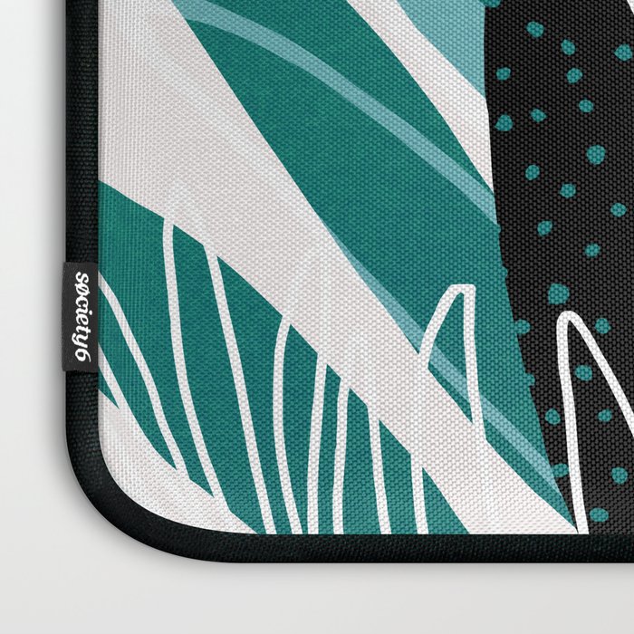 Teal Olive Branches Modern Botanical Laptop Sleeve Gallery Image 3