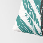 Teal Olive Branches Modern Botanical Pillow Sham Gallery Image 4