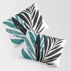 Teal Olive Branches Modern Botanical Pillow Sham Gallery Image 3