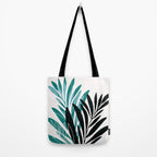 Teal Olive Branches Modern Botanical Tote Bag Gallery Image 2
