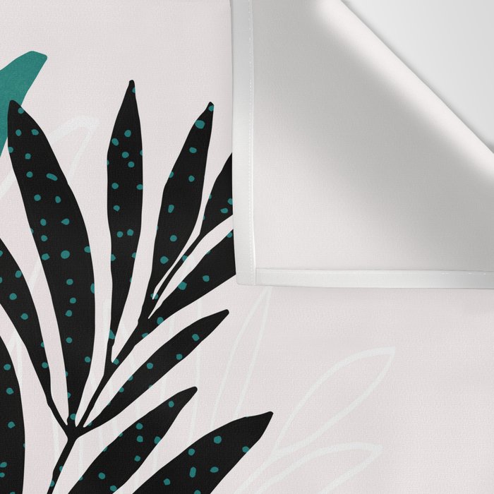 Teal Olive Branches Modern Botanical Wall Tapestry Gallery Image 3
