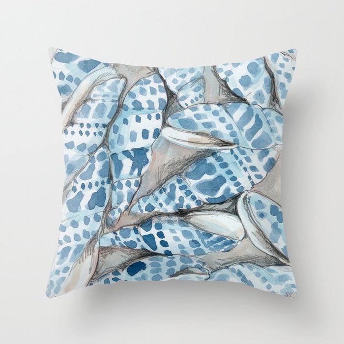 Blue Dot Shells Throw Pillow Gallery Image 6