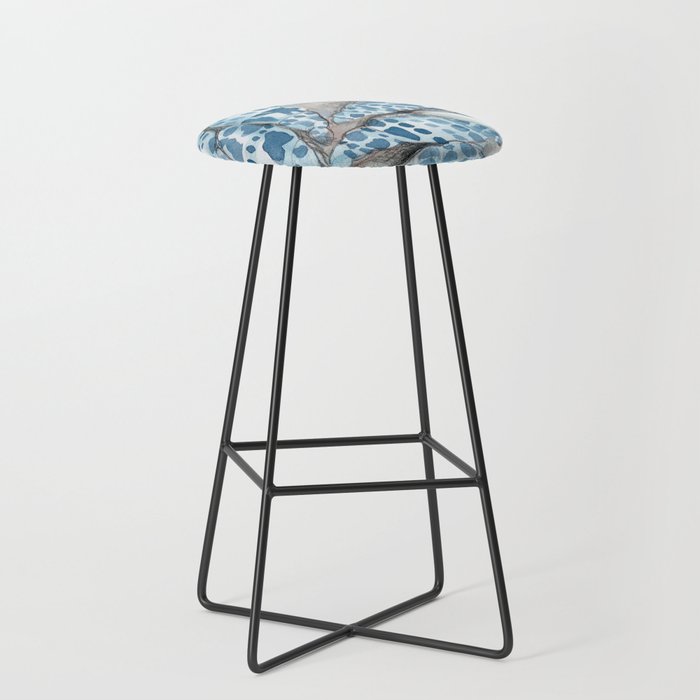 Blue Dot Shells Stool